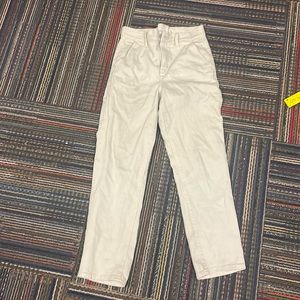 Old navy tan straight leg high rise pants with buckle